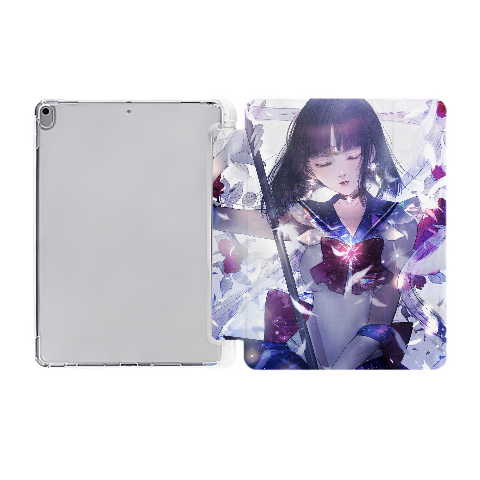 （画像用） 美少女戦士セーラームーン Sailor Moon IPad ケース ペン収納付き 三つ折りスタンド PUレザー×シリコン 対応機種9.5/10.5/10.9インチ